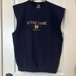 Rare Notre Dame fighting Irish vintage crewneck sweater vest size X Large blue